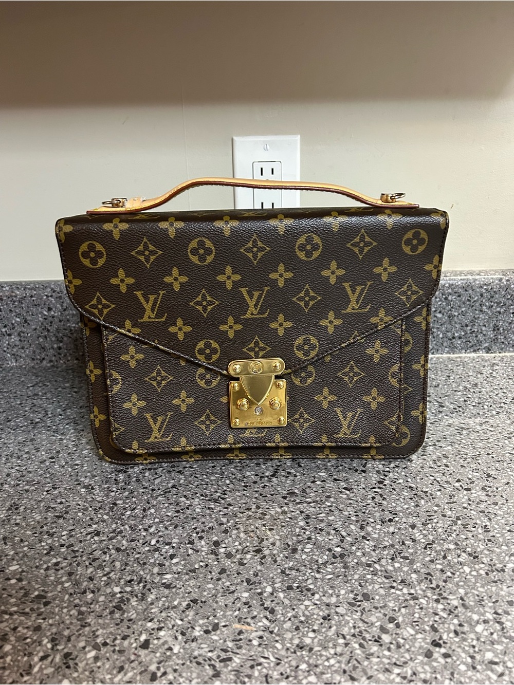 Louis Vuitton Monogram Canvas Satchel in Brown and Gold - Picture 9 of 15